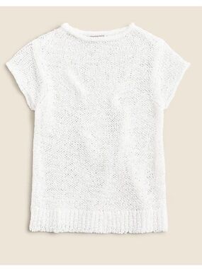 J. Crew Textured Sweater Tee White Small